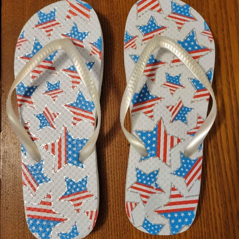 Patriotic Star Flip Flops